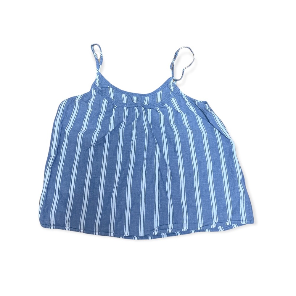 Abercrombie & Fitch blue and white striped top